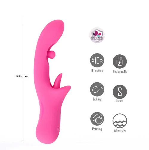 Alora pink vibrator with product details