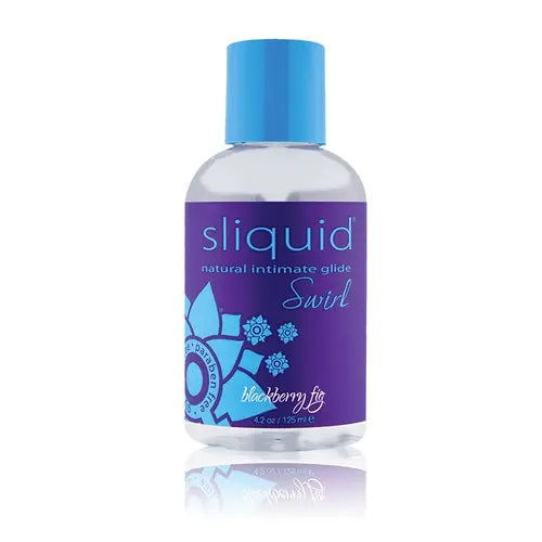 Sliquid Swirl Blueberry Fig Bottle With Blue Label and Blue Cap