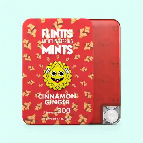 Flintts Mouthwatering Mints - cinnamon in dark red package