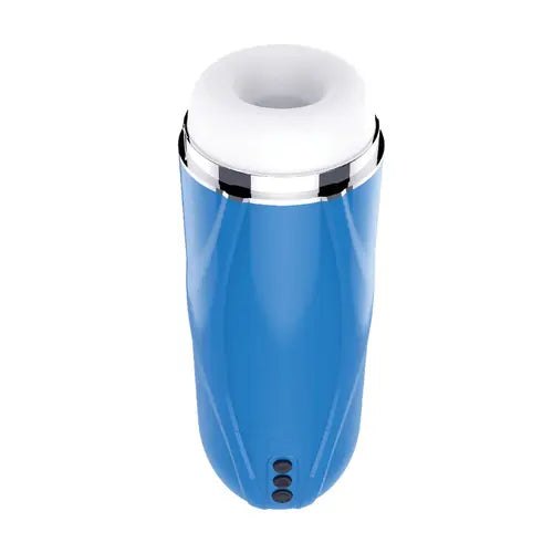 sucking toy with blue hard shell and white sleeve insert
