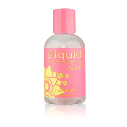 Sliquid Swirl Pink Lemonade Bottle With Pink Label and Pink Cap