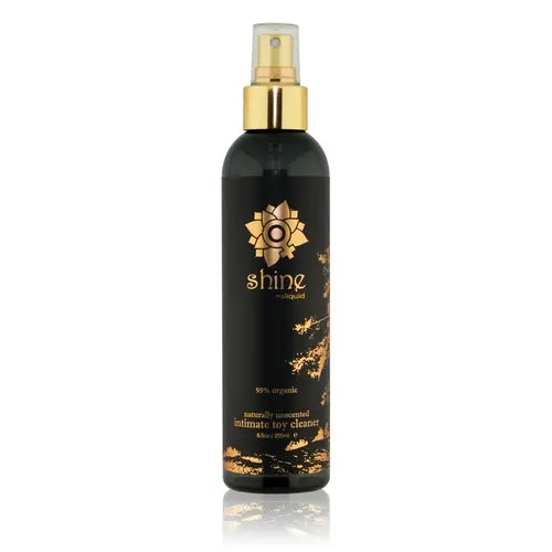 Shine Toy Cleaner - Black spray bottle with gold cap - tall 8.5 oz