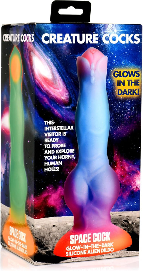alien dildo package against white background