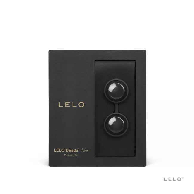 LELO Beads Noir - two black beads in black background
