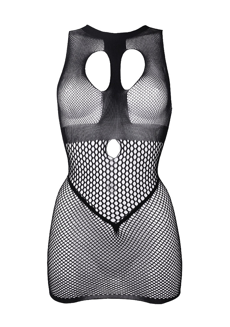 Shots - Le Désir Duo Net Open Cup Mini Dress - Black