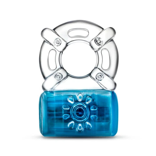 blue pleaser vibrating ring against white background