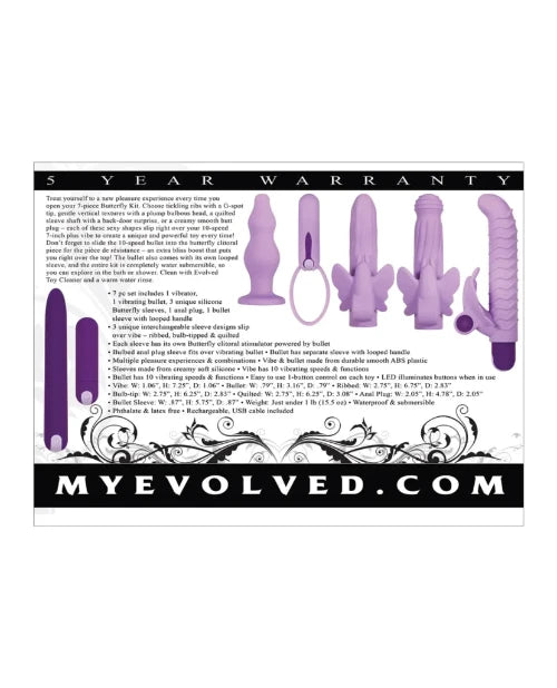 purple butterfly sex toy kit back of package