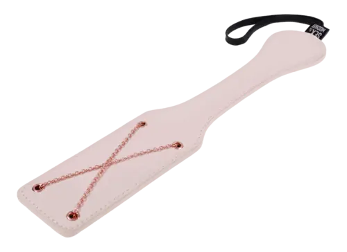 Peaches 'n CreaMe chain paddle - peach color with rose gold criss-crossed chains