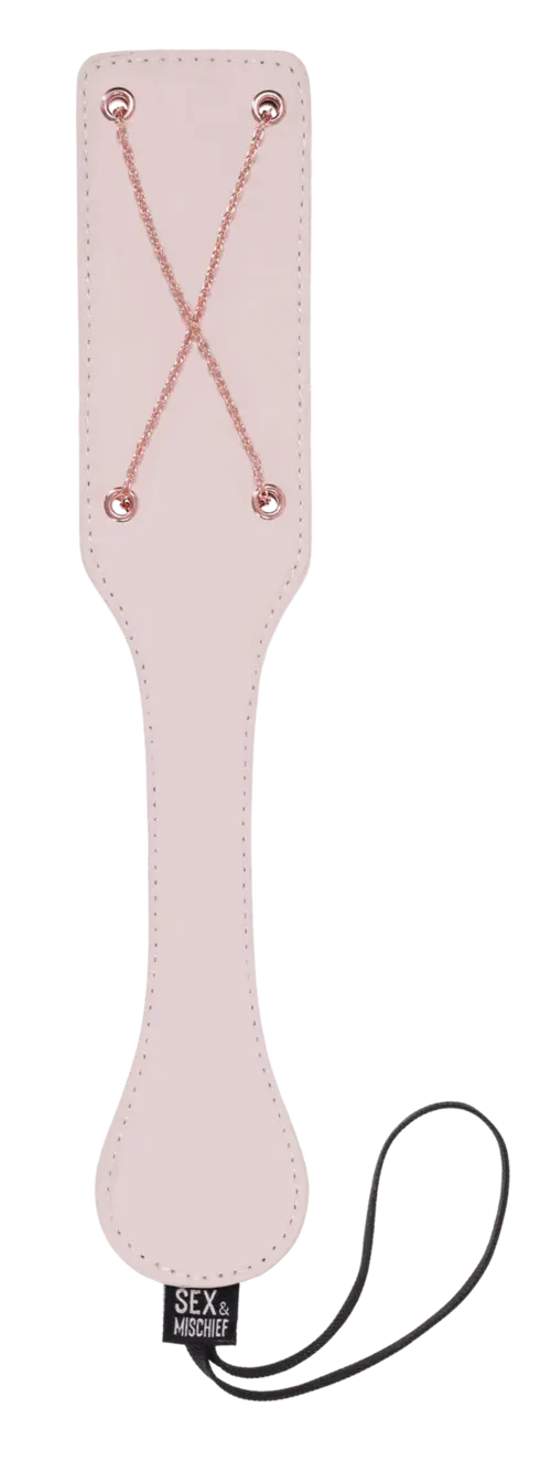 Peaches 'n CreaMe chain paddle - peach color with rose gold criss-crossed chains