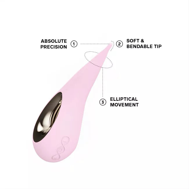 Pink dot clitoral vibrator with product details