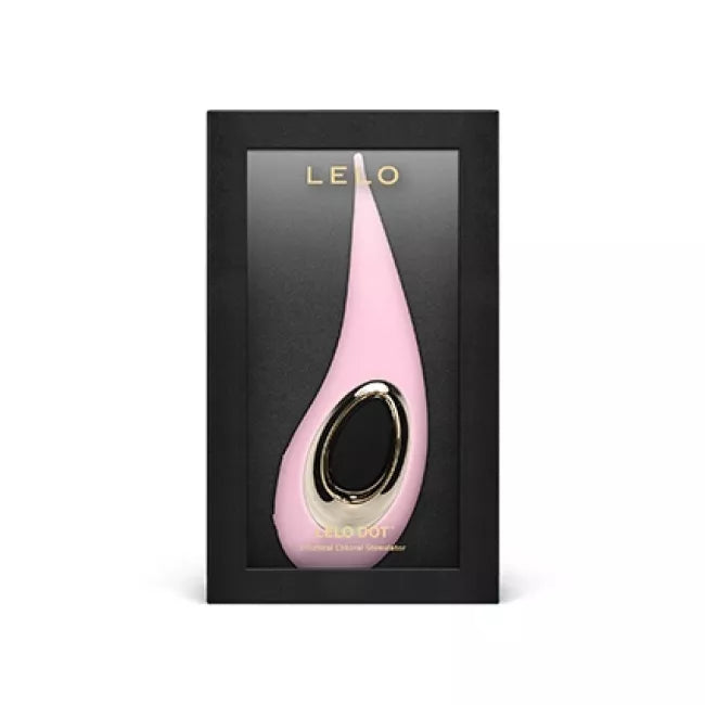 Pink dot clitoral vibrator in black package