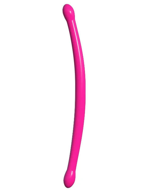 Pink Double Whammy double ended dildo against white background