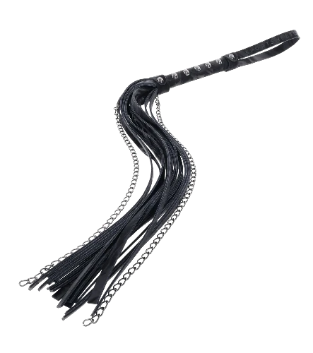 flogger with faux leather and chain falls