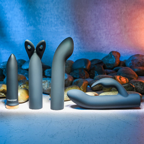 four play sex toy kit with colorful background