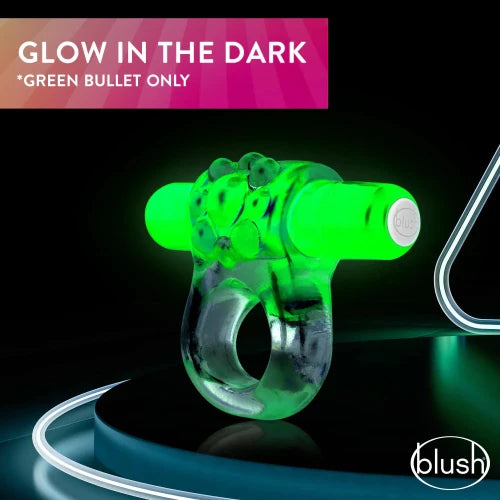 glow in the dark cock ring against black background