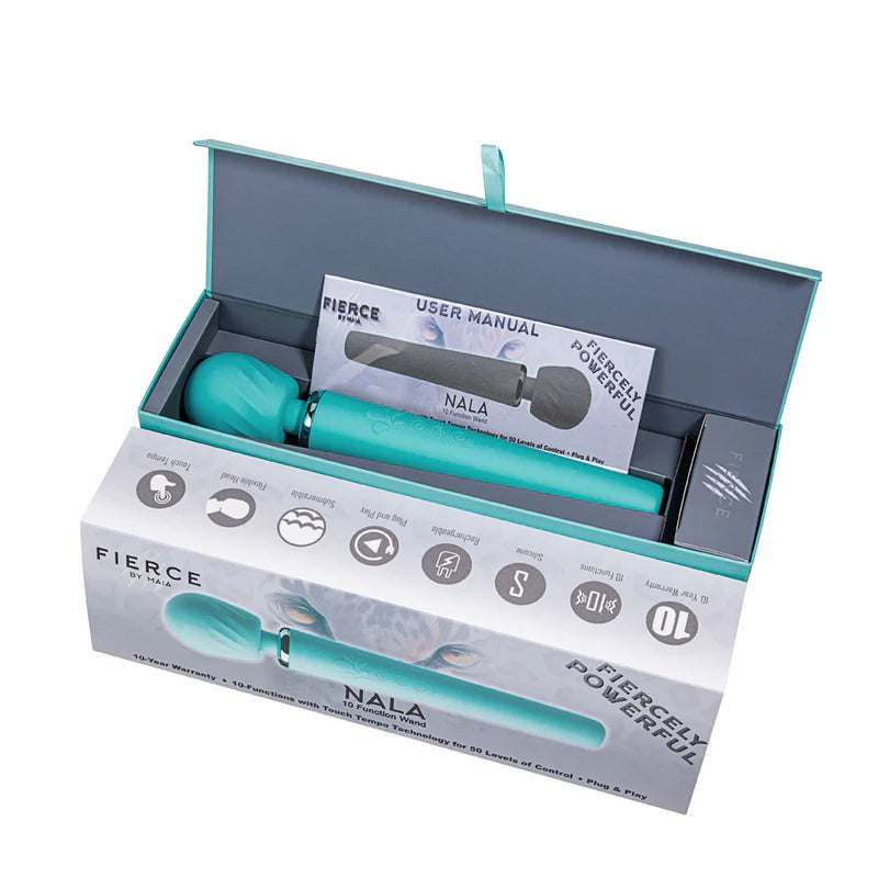NALA blue wand vibrator in box with user manual