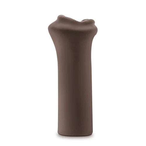 hot chocolate stroker toy side view against white background