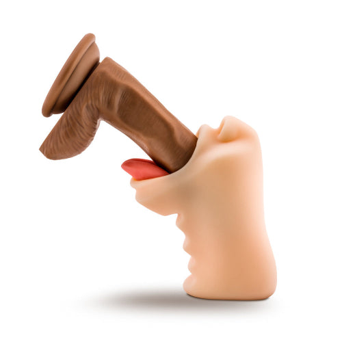 oral anne stroker toy with dildo in mouth