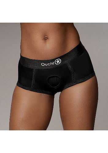 Ouch! Model torso wearing Shots strap on panties