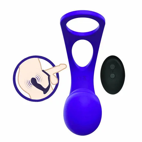 p-spot massager purple vibrator and rings with remote control and diagram