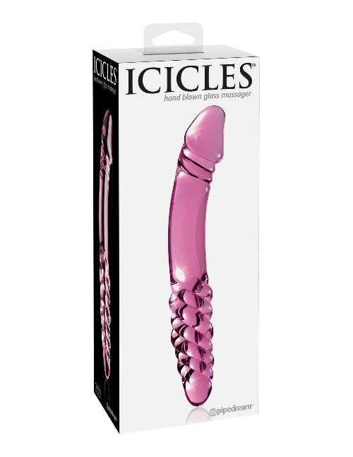 pink double sided dildo in white and black package