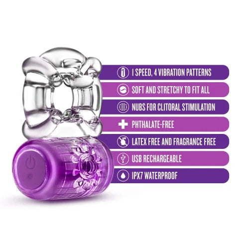 blue purple pleaser with product details