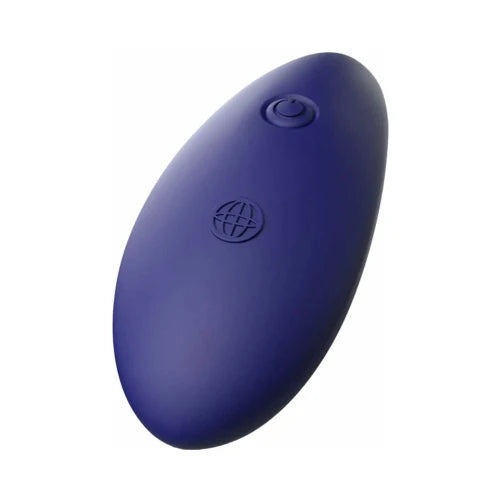 blue remote control with white background