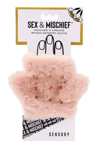fluffy peach sensory glove on packaging