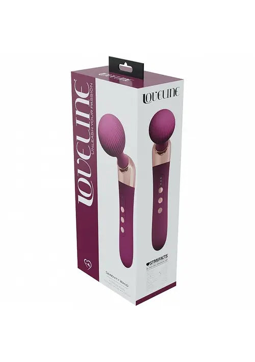 serenity vibrator burgundy in burgundy and white package