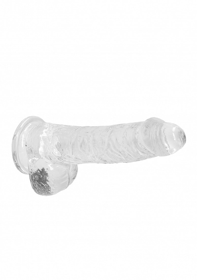 shots clear dildo against white background