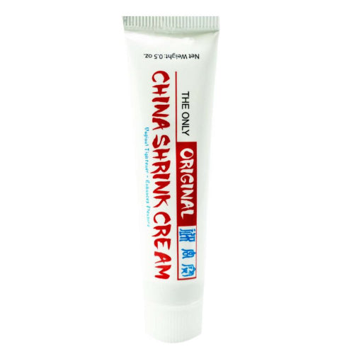 Tube of China Shrink Cream on a white background
