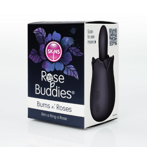 rose buddies black and white package against white background