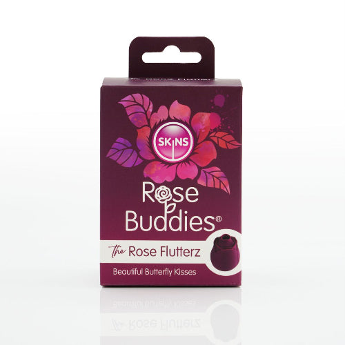 rose buddies package - crimson color with text that says rose buddies the rose flutters beautiful butterfly kisses