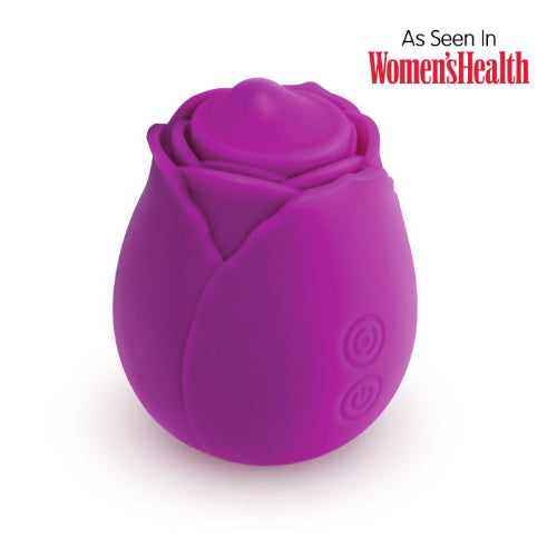violet rose toy against white background with text that says as seen in women's health