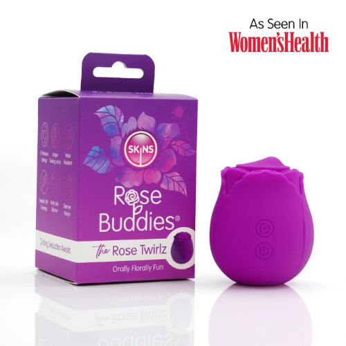 violet rose toy next to purple package