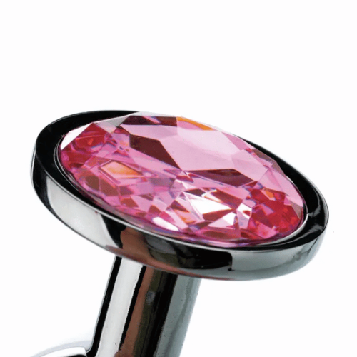 close up of pink gem flared base