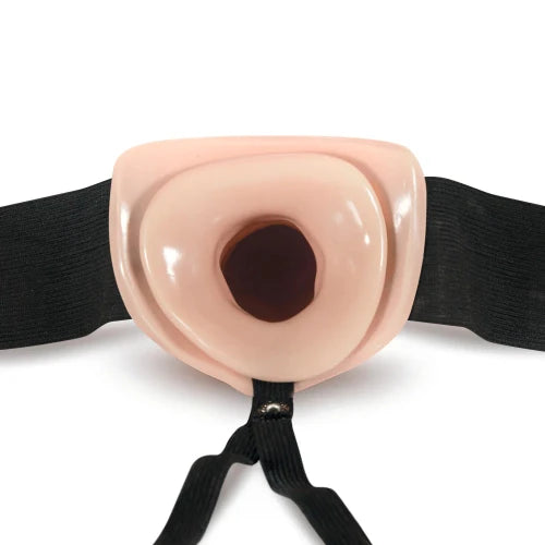 close up of hollow area inside dr skin strap on dildo