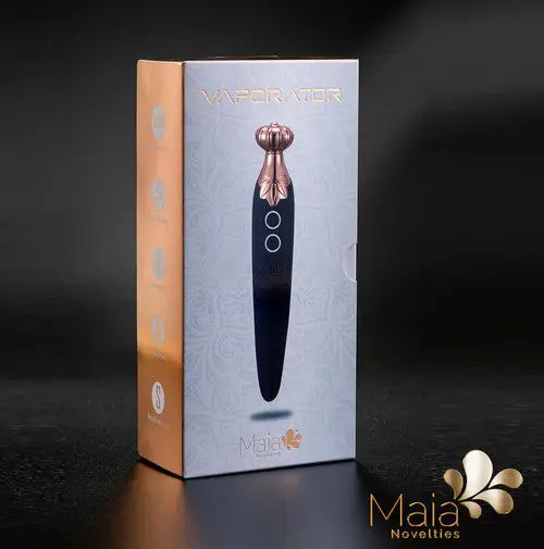 The VAPORATOR smokable vibrator by Maia in white and gold package