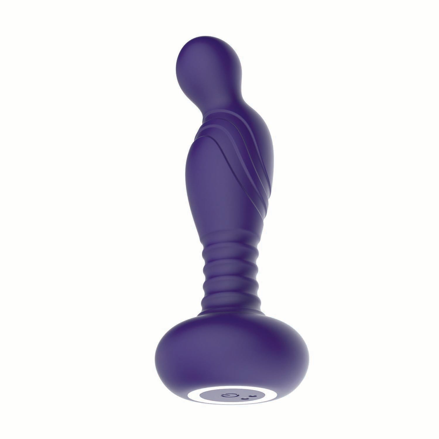 the royale p-spot pleasure vibrator bottom view with power button on bottom