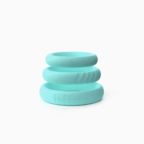 set of 3 mint penis rings against white background