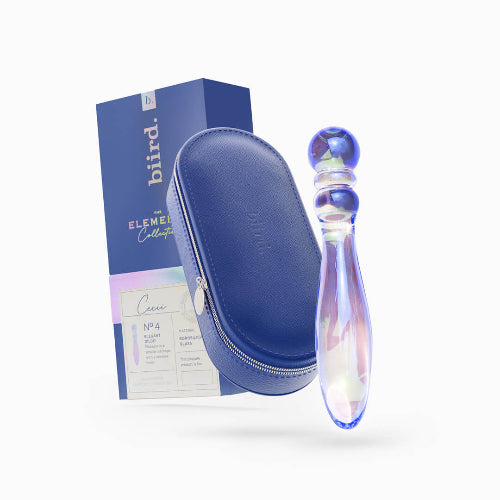 Cecii glass dildo with blue case and blue package