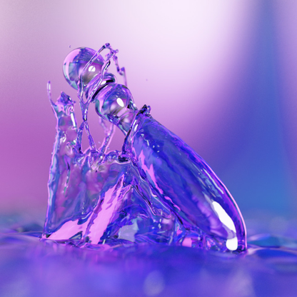 Biird - Cecii Beaded Glass Dildo - Rainbow Hue