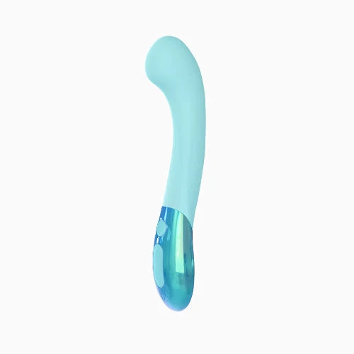 Mint color Gii Glow vibrator against white background