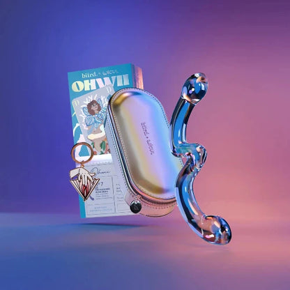 Ohwii Glass double ended dildo with storage case, keychain and package