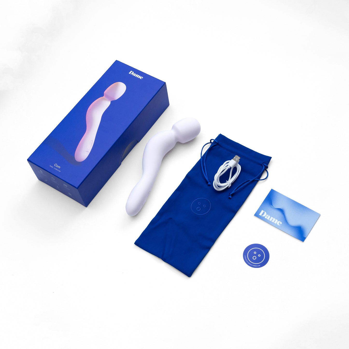 com wand vibrator with package, storage bag and charging cable