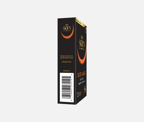 skyn elite condoms side view - black box with gold lettering