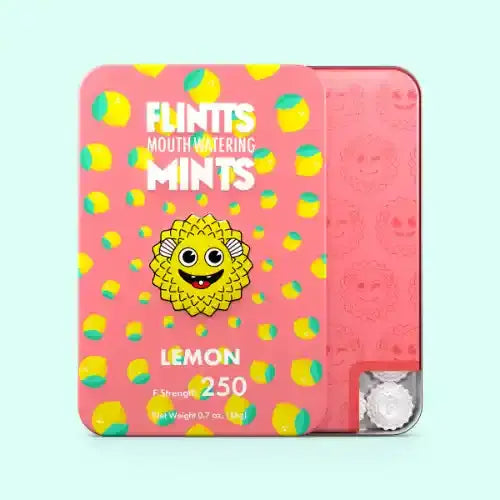 Flintts Mouthwatering Mints - lemon in light pink package