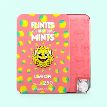 Flintts Mouthwatering Mints - lemon in light pink package