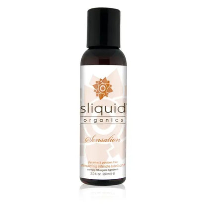 Sliquid Organics - Sensation Stimulating Lubricant 2 oz bottle with beige label and black cap