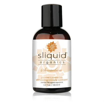 Sliquid Organics - Sensation Stimulating Lubricant 4 oz bottle with beige label and black cap